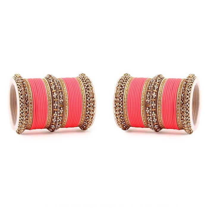 Set of 2 Bridal Matte Textured Bangle Set - Image 6