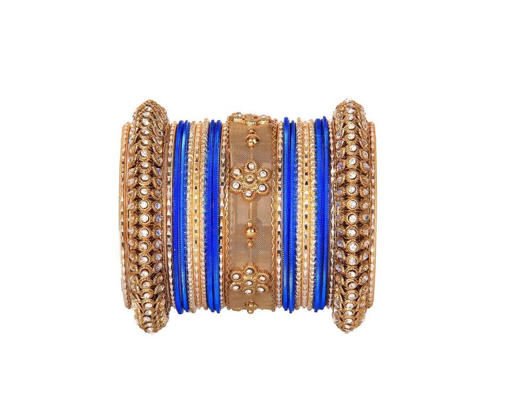 One Hand Multi-Colored Velvet Textured Bangle Set - Image 12