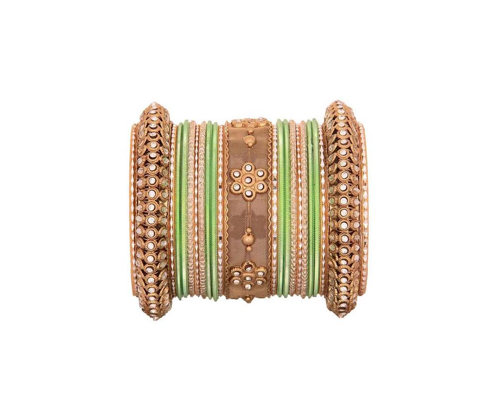 One Hand Multi-Colored Velvet Textured Bangle Set - Image 13