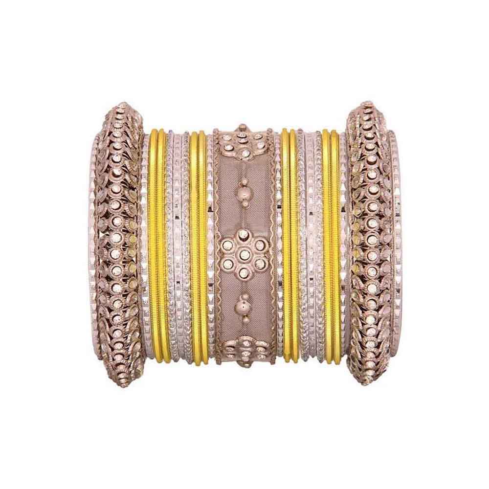 One Hand Multi-Colored Velvet Textured Bangle Set - Image 8