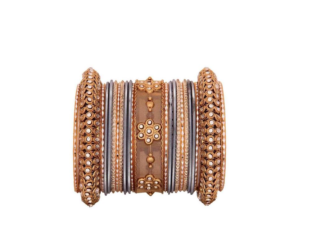 Set of 2 Multi-Colored Velvet Textured Bangle Set (Plus Size) - Image 14