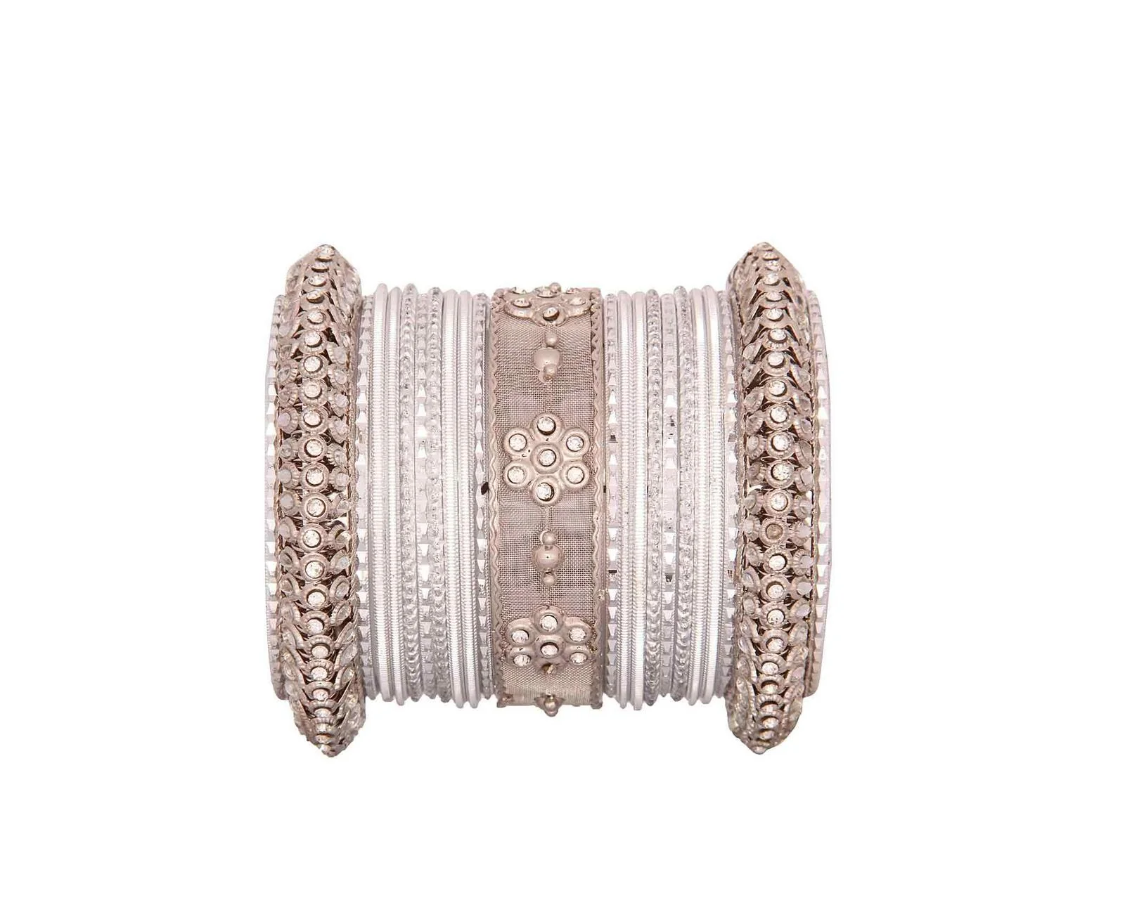 Set of 2 Multi-Colored Velvet Textured Bangle Set (Plus Size) - Image 8