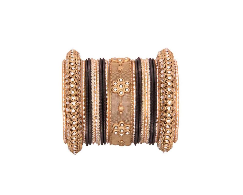 Set of 2 Multi-Colored Velvet Textured Bangle Set (Plus Size) - Image 9