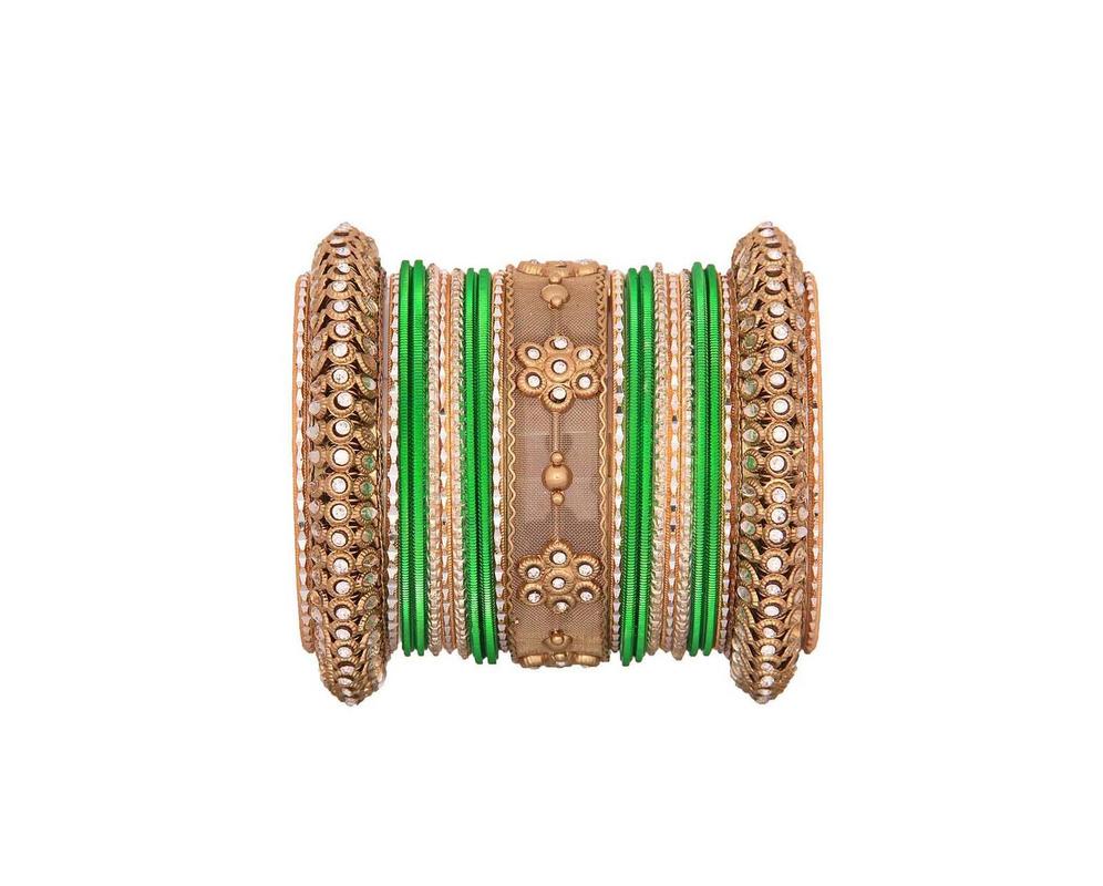 One Hand Multi-Colored Velvet Textured Bangle Set - Image 16