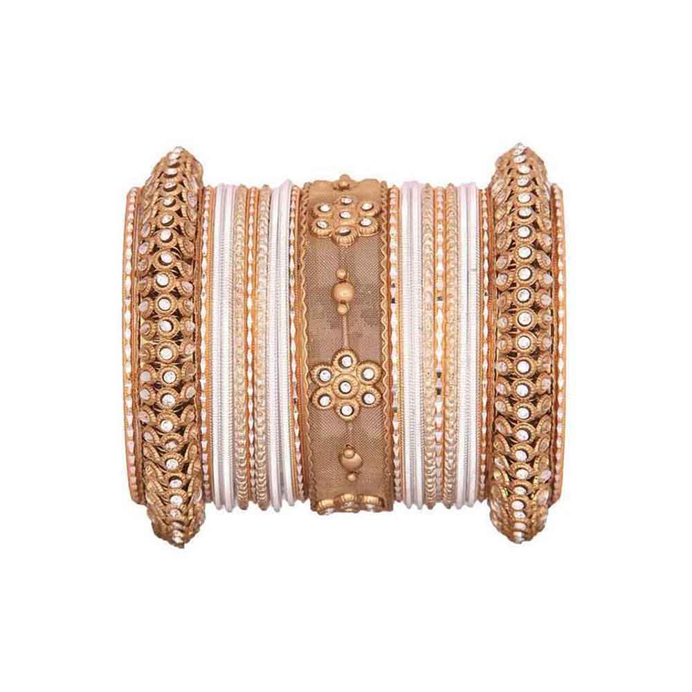 One Hand Multi-Colored Velvet Textured Bangle Set - Image 8