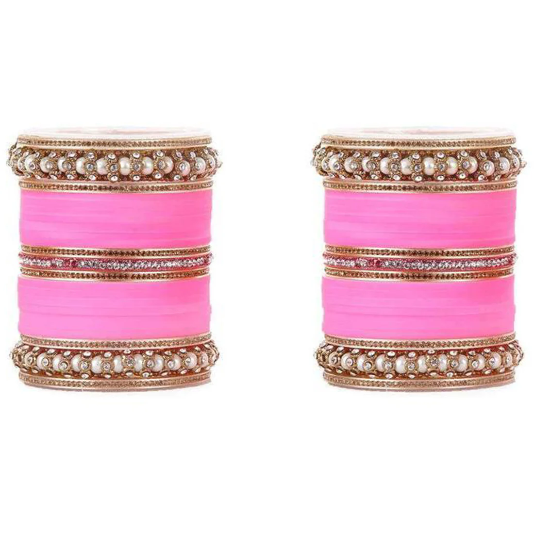 Wedding Chura With Pearl And Stone Kada - Image 7